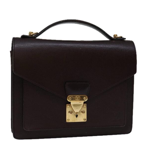 LOUIS VUITTON Taiga Monceau 28 Hand Bag Acajou M32062 - Picture 1 of 16